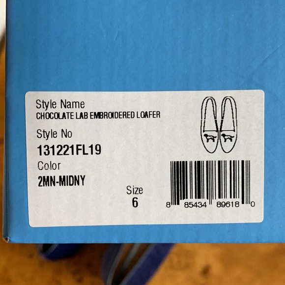 Jack Rogers dog loafer // Chocolate Lab Blue velvet loafer Jack Rogers NIB - Picture 9 of 9